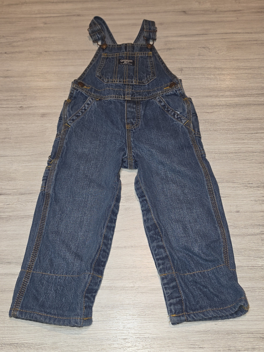 Oshkosh B'Gosh Blue Jean Overalls Infant Blue Baby Boy Size 24 Months